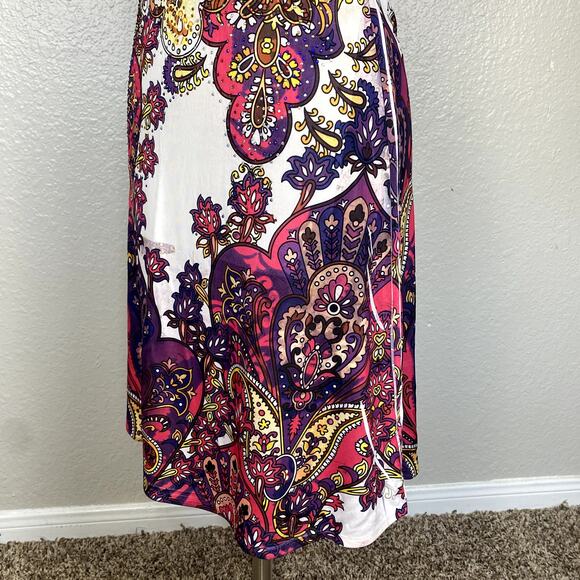 Vtg Y2K Bedazzled Rhinestone Lace Back Paisley Summer Mini Dress Mcbling Fairy - Picture 13 of 16